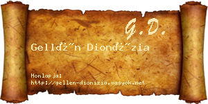 Gellén Dionízia névjegykártya